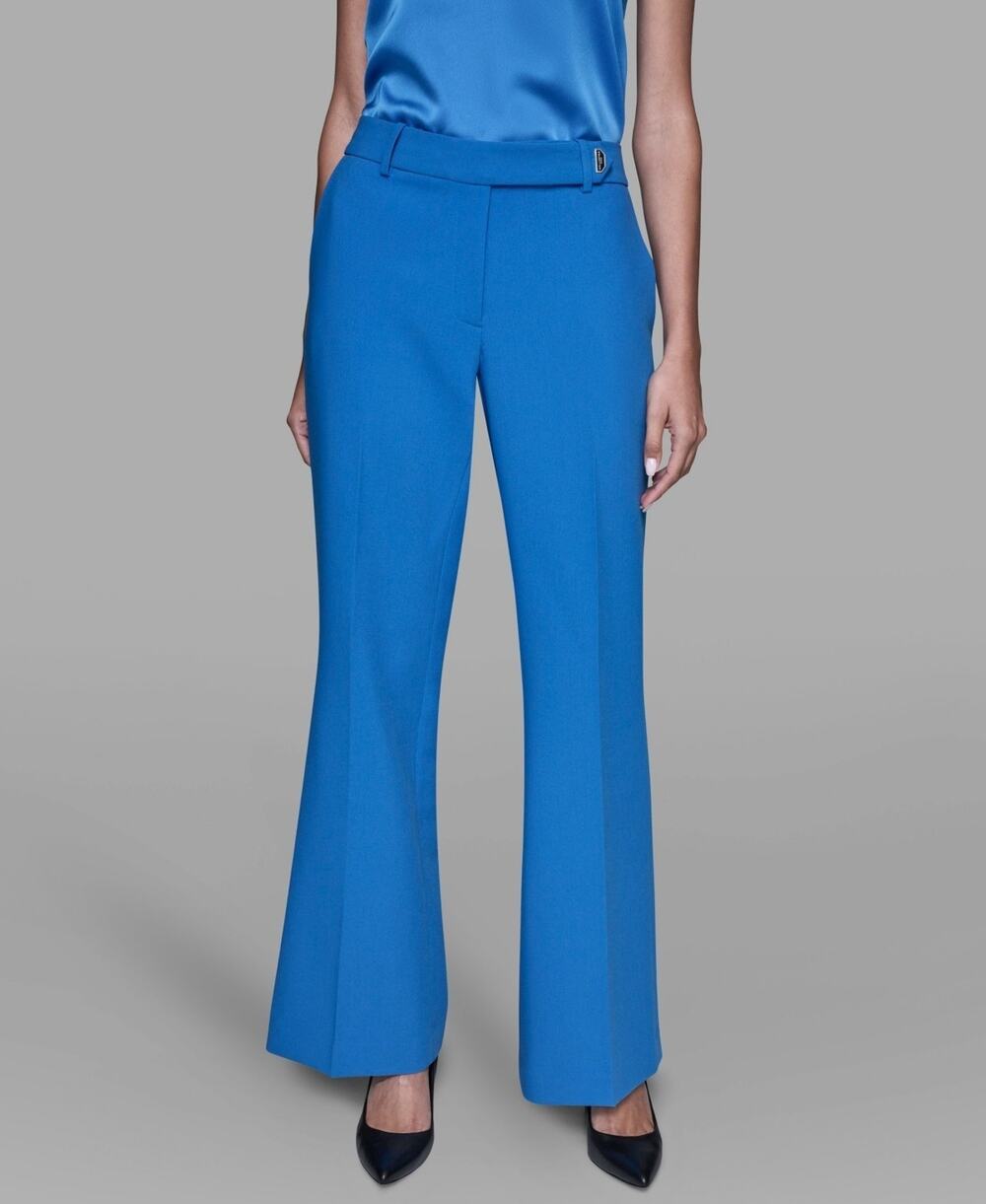 KARL LAGERFELD PARIS Women's Flared Invisible Zipper Pants Blue Size 2 1412